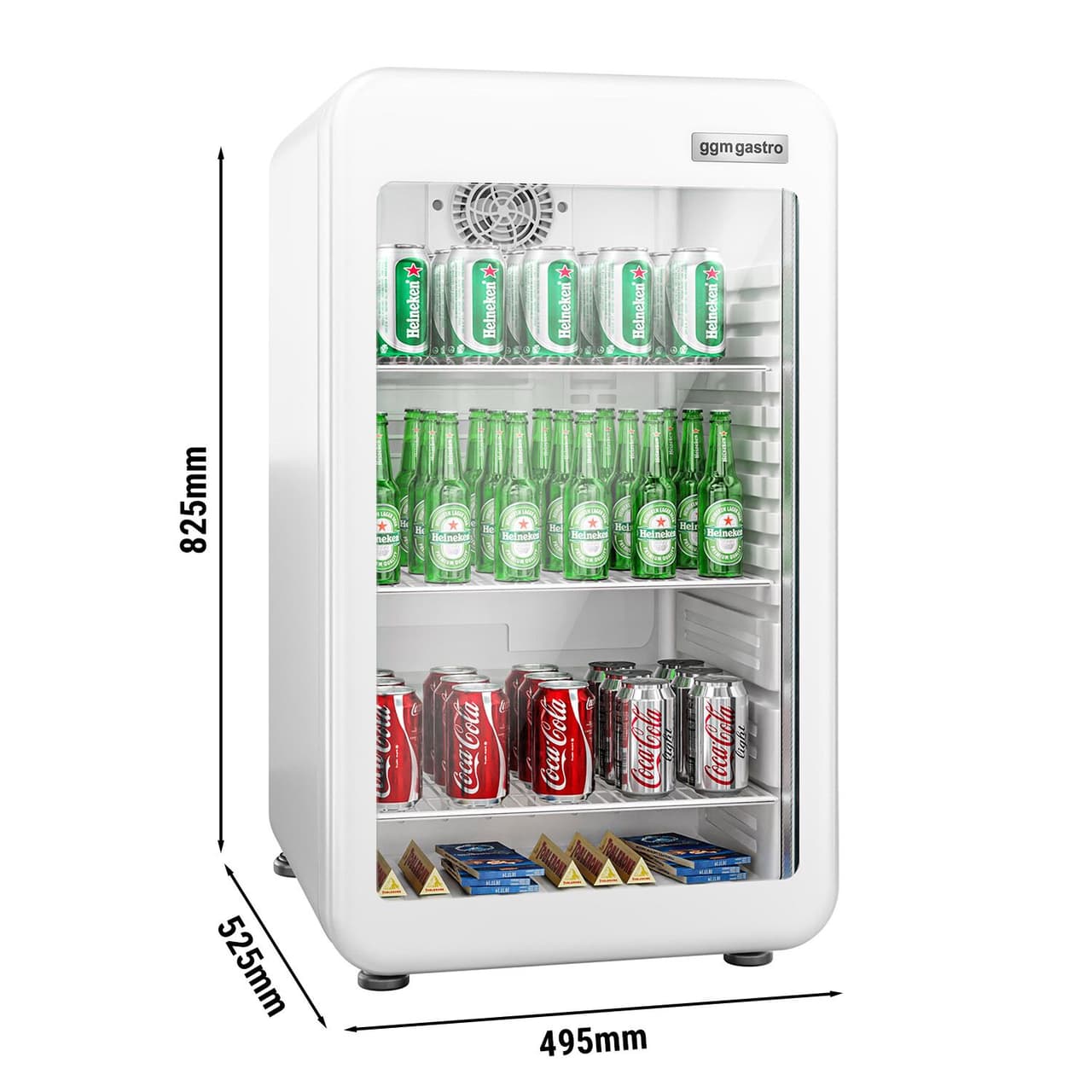 Minibar-Kühlschrank - 500mm - 120 Liter - mit 1 Glastür