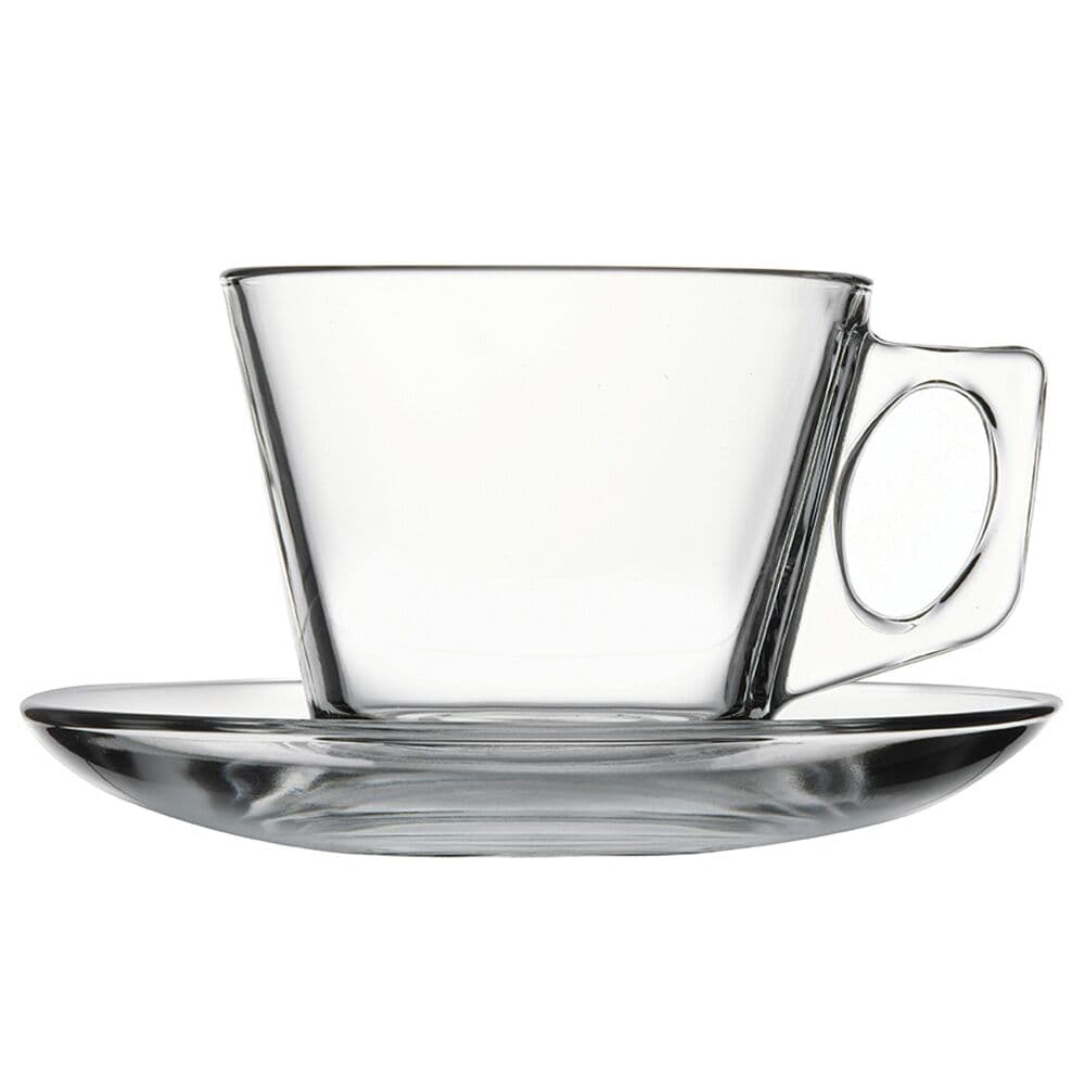 (24 Stück) Kaffee-/ Teetasse & Untertasse - AQUA - 195 ml