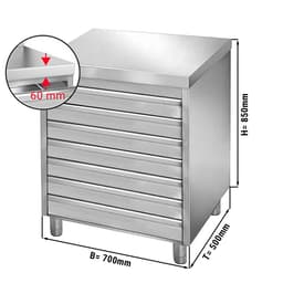 Schubladenschrank PREMIUM mit 7 Schubladen für Pizzateigbällchen - 700x500mm