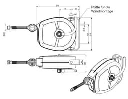 Schlauchaufroller - 5m - mit Gehäuse, Waschbrause & Nito-Pistole