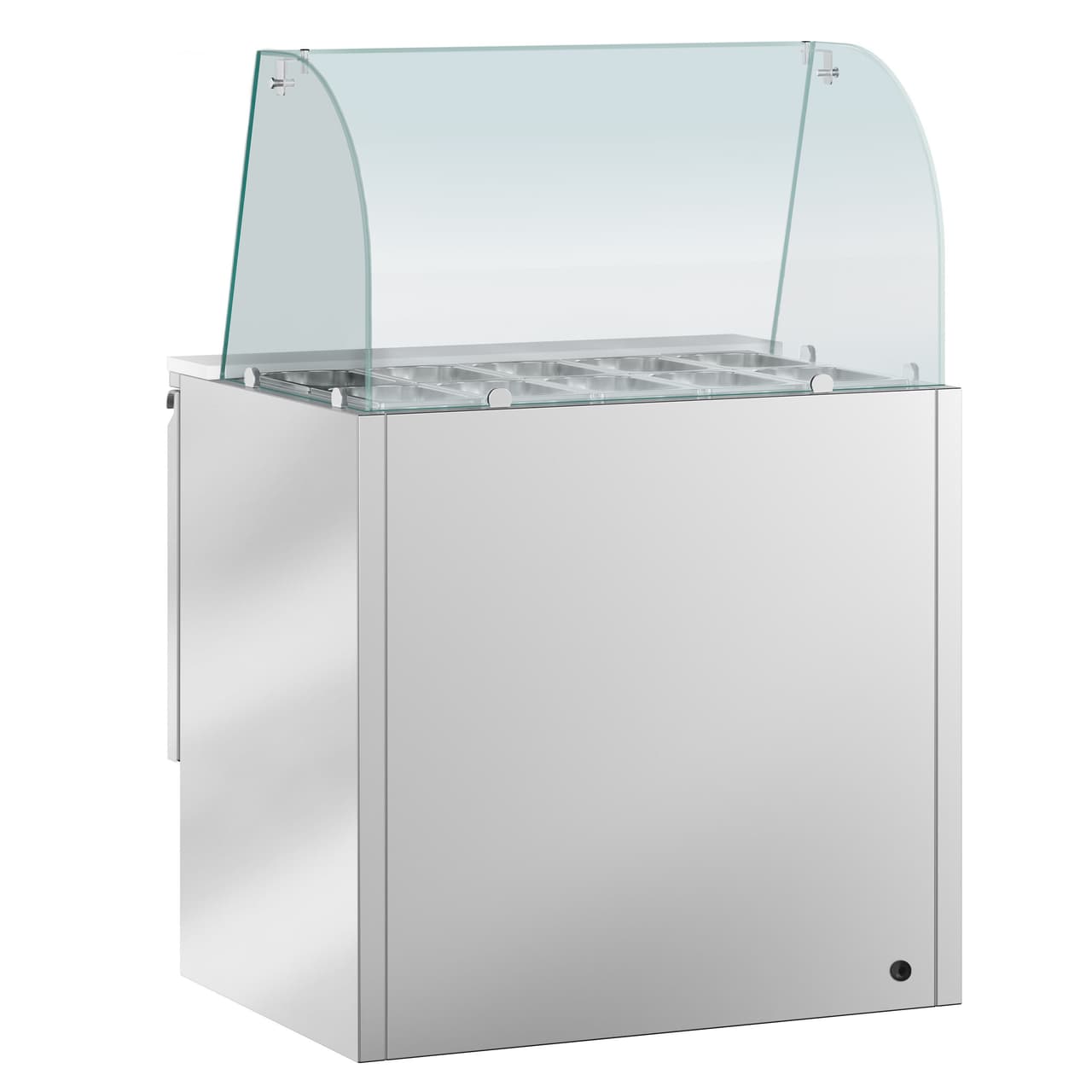 Saladette PREMIUM - 900mm - 2 Glastüren - mit hohem Glasaufsatz für 2x GN 1/1 & 3x GN 1/6