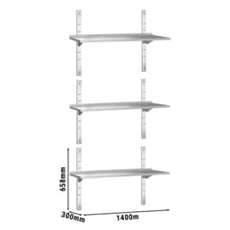 Wandborde PREMIUM - 1400x300mm - mit 3 Etagen