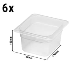 (6 Stück) CAMBRO | CAMWEAR® -  Polypropylen GN 1/6 Behälter - milchig - Tiefe: 100mm