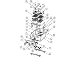 Doppelfritteuse - 600mm - 13+13 Liter - 9 kW - mit Ablasshahn