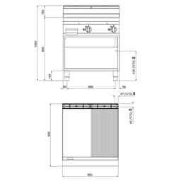 Gas Bratplatte - 20 kW - Glatt & Gerillt