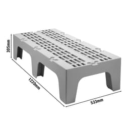 CAMBRO | Serie S - Schwerlast Lageruntersatz - 1220mm - mit geschlitzter Oberfläche - Grau gesprenkelt