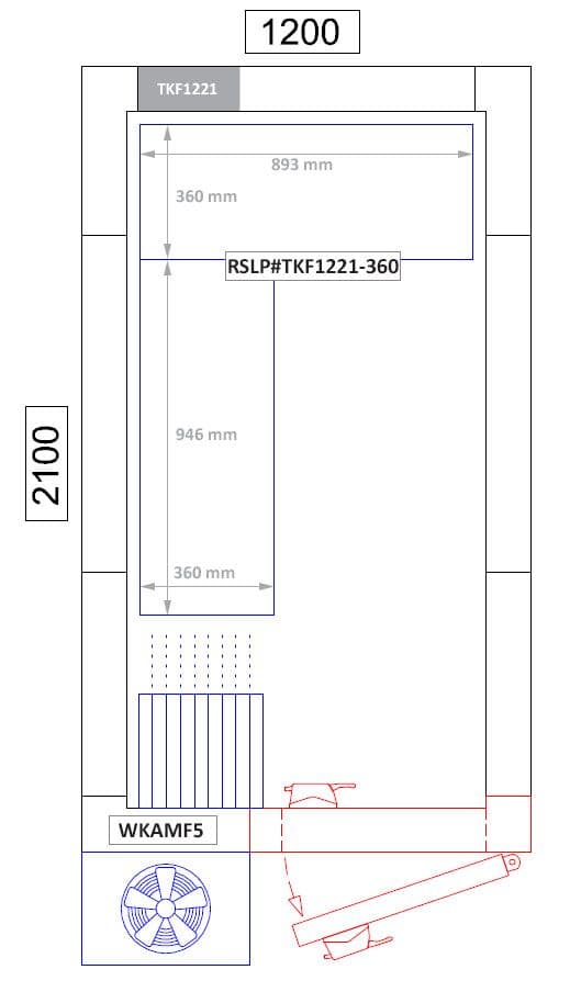 Regalset Aluminium (Eloxiert) - L-Form - Bautiefe: 360mm