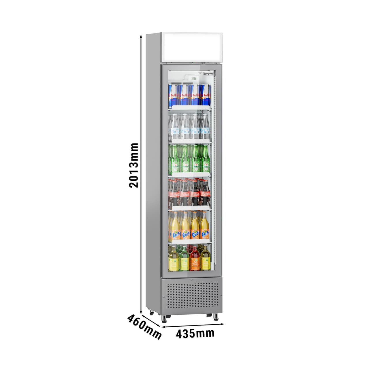 Getränkekühlschrank - 145 Liter - rahmenloses Design - mit 1 Glastür & Werbedisplay