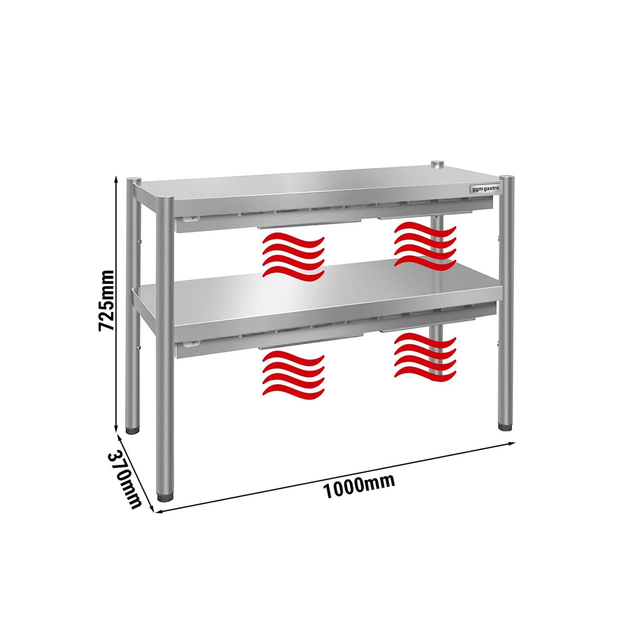 Wärmebrücke PREMIUM - 1000x370mm - mit 2 Etagen - Höhe: 725mm