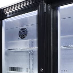 GASTRO-COOL | Barkühlschrank - 1350mm - 312 Liter - mit 3 Glasschiebetüren - Schwarz