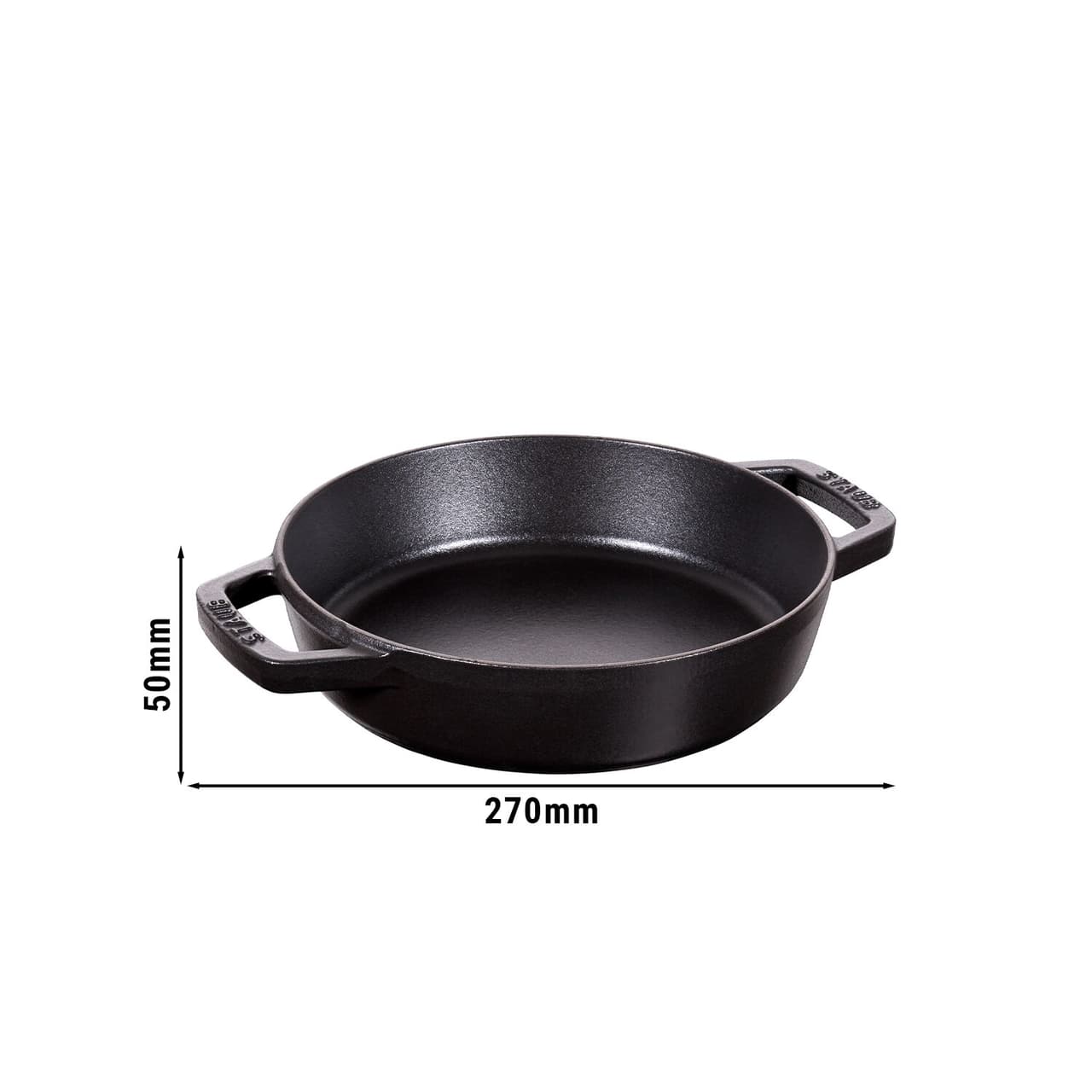 STAUB | PANS - Bratpfanne mit 2 Griffen - Ø 200mm - Gusseisen - Schwarz