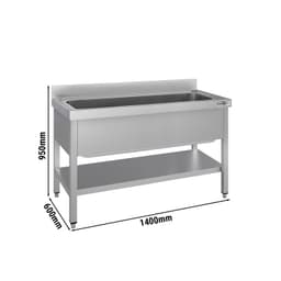 Topfspültisch ECO - 1400x600mm - mit Grundboden & 1 Becken