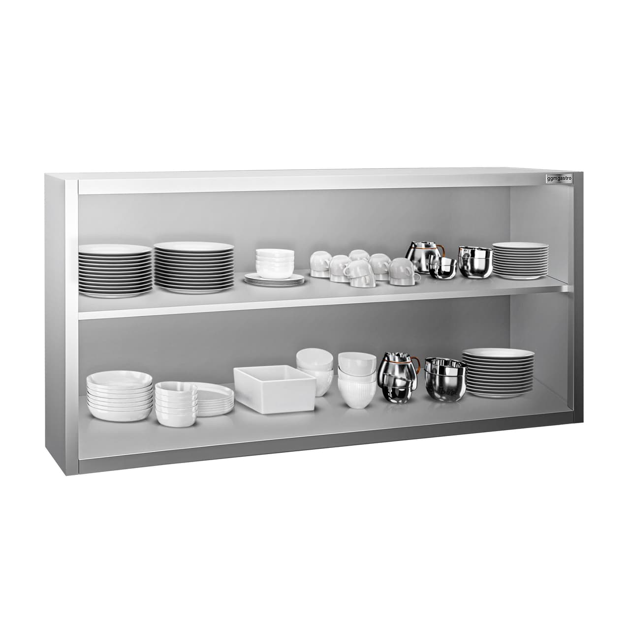 Edelstahl Wandhängeschrank PREMIUM - 2000x400mm - ohne Schiebetür - 800mm hoch