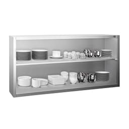 Edelstahl Wandhängeschrank PREMIUM - 2000x400mm - ohne Schiebetür - 800mm hoch