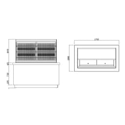 Kühlvitrine PRAG - 1700mm - 4 Ablagen - inkl. Nachtvorhang