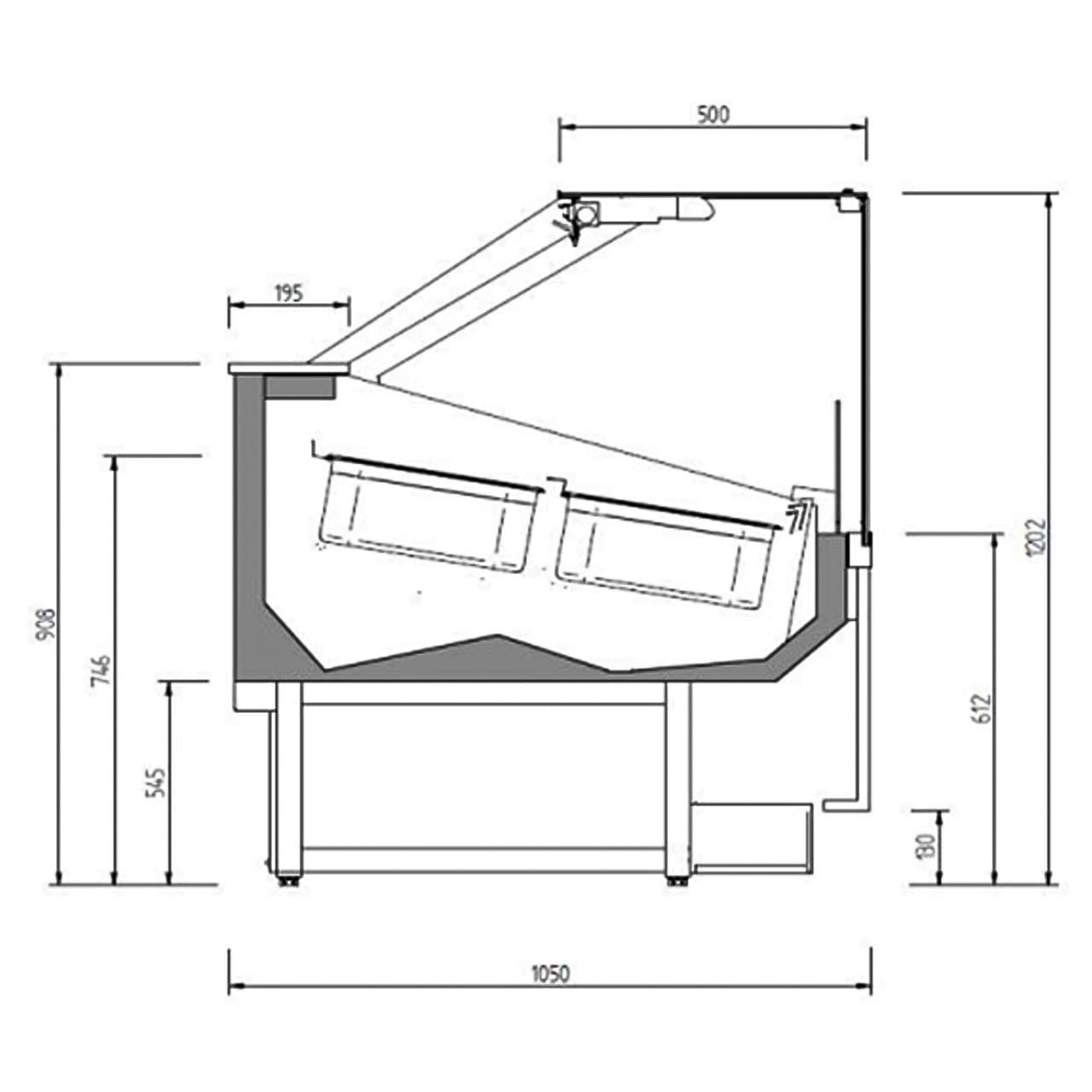 Eistheke IVY - 1875mm - Umluft - für 20x 5 Liter Eisbehälter - Weiß