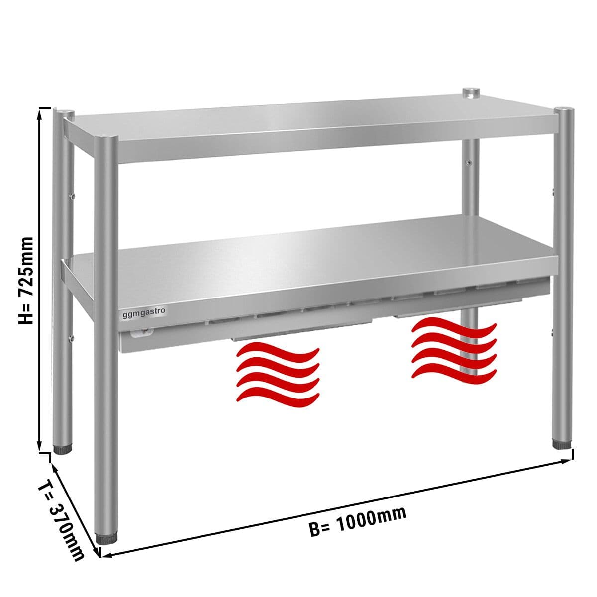 Wärmebrücke PREMIUM - 1000x370mm - mit 2 Etagen - Höhe: 725mm