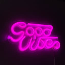 LED Leuchtschild - Good Vibes 1 - Pink - 330x180mm