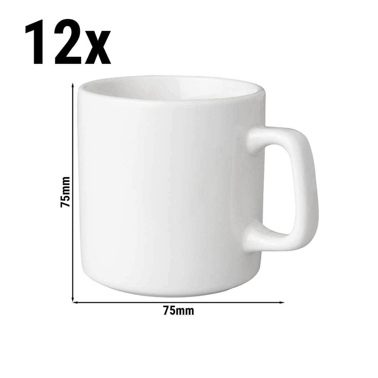 (12 Stück) BUDGETLINE - Kaffeetasse Mammoet - 200ml - Weiß