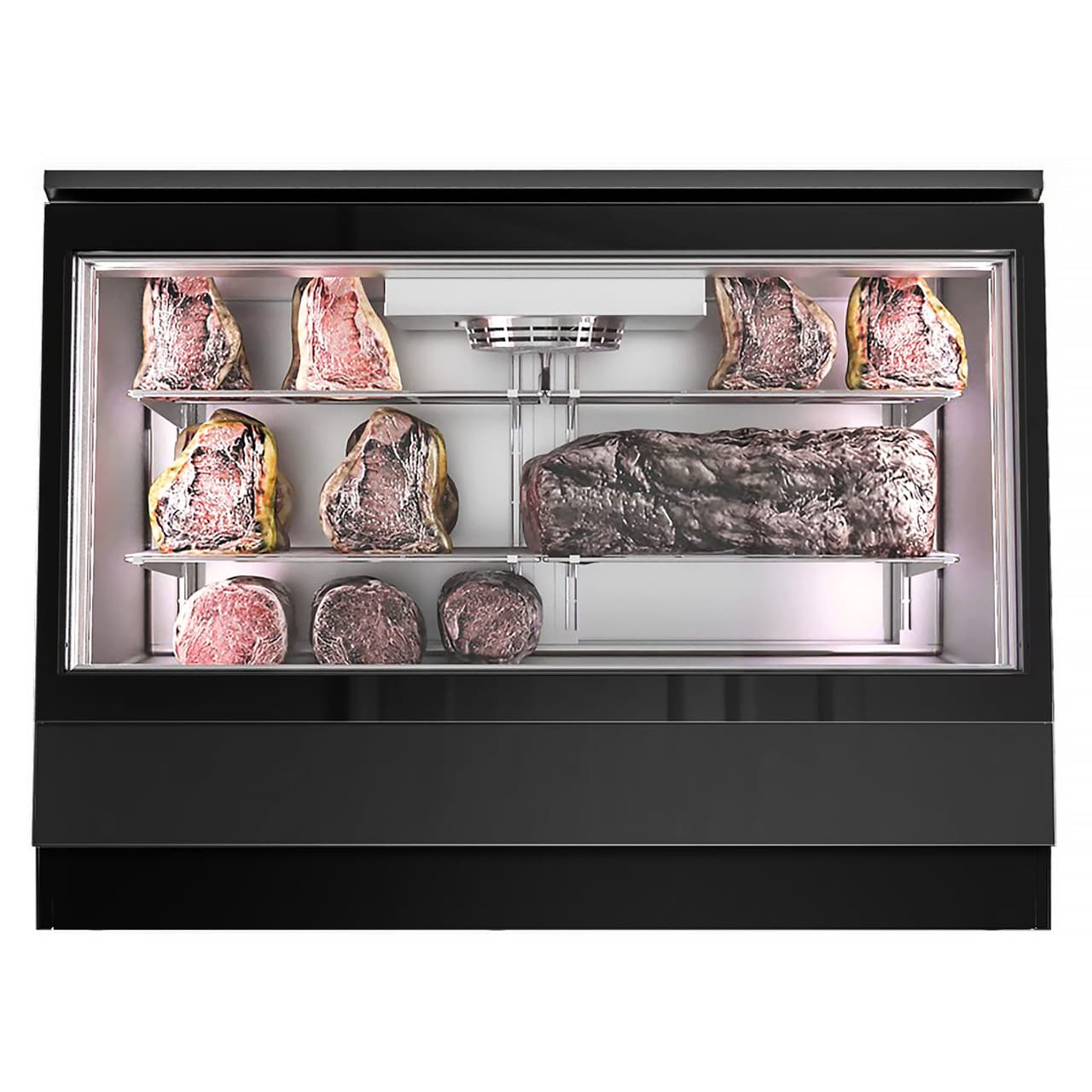 Dry Aging Kühlvitrine - 1400mm - Schwarz