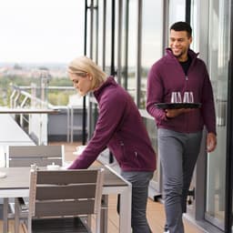 KARLOWSKY | Herren Workwear Fleecejacke Warm-Up - Aubergine - Größe: XL