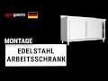 Edelstahl Arbeitsschrank ECO - 1000x600mm - mit Schiebetür und Aufkantung