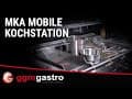 Mobile Kochstation - 1600x850mm - Höhe: 1170mm - inkl. Nudelkocher, Elektroherd & Bain-Marie