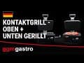 Kontaktgrill | Hamburger Grill - 2,2 kW - oben & unten glatt - Grillfläche: 350x330mm