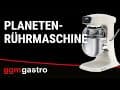 Planetenrührmaschine - 12 Liter - 880 Watt - mit Display, Beleuchtung & 3 Rühraufsätze - Hellelfenbein