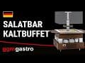 Salatbar Kaltbuffet DUBLIN - 1600mm - mit geradem Glasaufsatz - für 4x GN 1/1